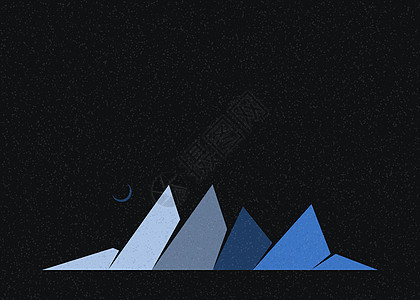 几何山脉剪影生成艺术海报它制作图案技术概念创造力山景岩石标签冒险数学程序计算图片