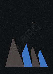 几何山脉剪影生成艺术海报它制作图案计算创造力标签冒险插图岩石山景技术程序图片