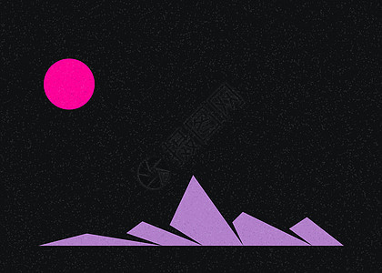几何山脉剪影生成艺术海报它制作图案创造力岩石山景冒险计算标签技术程序插图背景图片