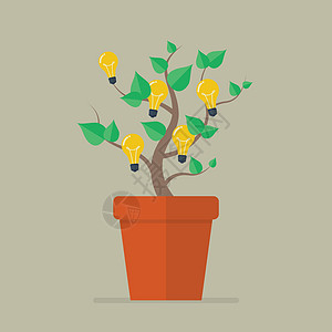 植物与灯泡的想法平面 ico图片