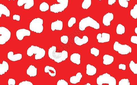 抽象的现代豹纹无缝图案 动物时尚背景 印刷卡片明信片织物纺织品的红色和白色装饰矢量股票插图 风格化滑雪的现代装饰品打印猎豹毛皮皮图片