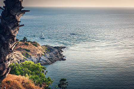 热带海景泰国日落自然景观 东南亚海天堂岛全景 泰国旅游目的地 自然背景图片