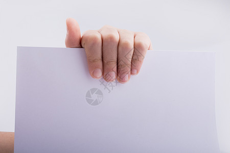 手持纸空白海报手指笔记广告牌床单边界推介会办公室商业图片