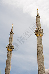 奥斯曼清真寺的米纳雷特旅行火鸡尖塔建筑学脚凳历史性建筑图片