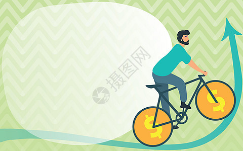 男子图画旅行使用自行车与美元符号轮子往上走 年轻的体育运动员骑自行车与货币轮设计标题向上冒险幸福乐趣墙纸骑术成人运动竞赛蓝色极限图片