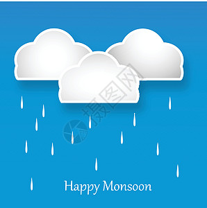 季风季节背景的插图海报太阳阳光幸福折扣彩虹天气环境横幅雨滴图片