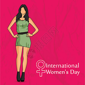 国际女子大艺术销售海报插图网络徽章横幅女性国家按钮图片