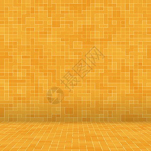 抽象彩色几何图案橙色黄色和红色粗陶马赛克纹理背景现代风格墙背景正方形厨房长方形房间瓷砖地面浴室陶瓷工作室玻璃图片