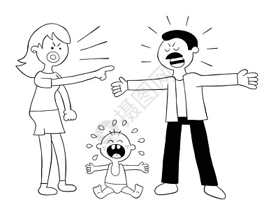卡通父母打架和婴儿哭泣矢量图制作图案讨论男人孩子绘画挫折母性女士手绘母亲爸爸图片