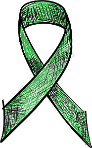 营养不良孤立在白色背景上的绿丝带意识机构丝绸活动青光眼斗争预防癌症药品淋巴瘤疾病设计图片