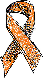 白色背景上孤立的橙色库珀丝带意识团结硬化疾病治疗保健治愈癌症预防机构药品图片