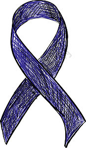 白色背景上孤立的蓝丝带意识靛青丝绸预防插图疾病活动综合症机构志愿者药品图片