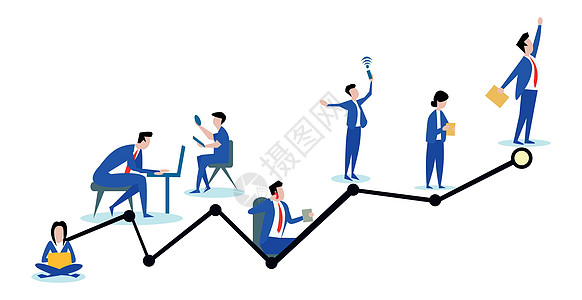 高层管理人员 友好工作人员团队的财务成功率     矢量营销市场领导统计信息投资生长库存人士经济图片