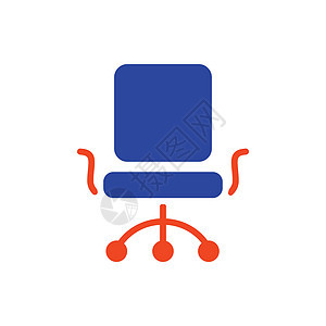 办公椅轮廓字形图标 商业标志扶手椅手臂座位领导老板插图办公室工作家具背景图片