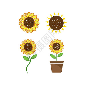 向日葵标志图标 vecto织物农场花瓣花束纺织品花园艺术插图植物学叶子图片
