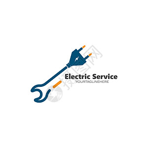 电气服务和安装标志图标 vecto电工插图工作电压技术房子技术员解决方案维修电缆图片