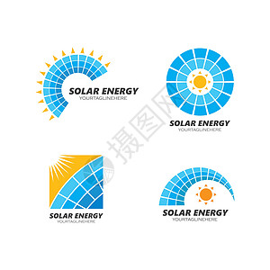 太阳能电池板标志矢量图标的自然能量太阳电气全球细胞技术力量商业阳光插图生态图片