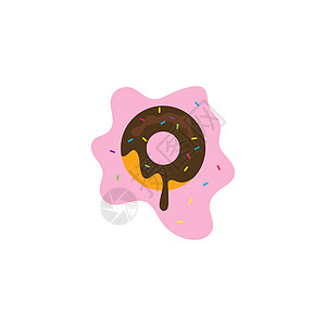 甜甜圈矢量 图标 徽标它制作图案小吃卡通片早餐蛋糕甜点奶油薄荷蓝色咖啡店插图图片