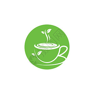 一杯绿茶图标矢量图设计植物玻璃飞碟香味芳香茶碗茶包液体饮料草本植物图片