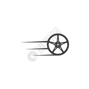 车轮图标矢量插图设计驾驶轮子轮缘发动机速度圆形运动车辆机器橡皮图片