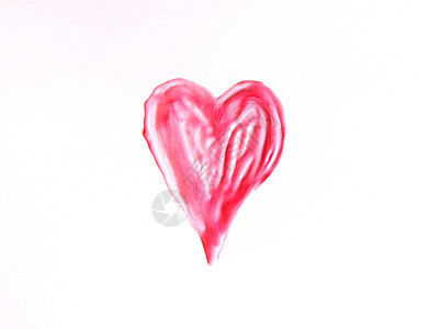 心脏的手画形状 白色背景上的粉红色唇膏样本油彩口红皮肤化妆品光泽度笔触曲线衬垫热情粉饰图片