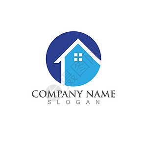 住宅建筑标志和符号矢量图像品牌蓝色房子地产财产网络公司标识摩天大楼公寓图片