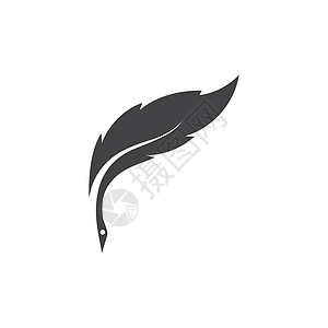 羽毛标志符号矢量模板圆圈艺术公司奢华绘画品牌插图墨水身份航班图片