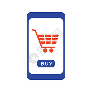 手机购物或在线购物图标电子商务购物者商业销售软件互联网插图电话购物中心零售图片