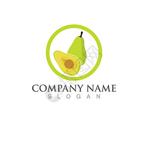 鳄梨标志和符号矢量图像叶子果汁标签生物饮食水果健康标识徽标生态图片