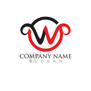 W 字母徽标模板网络身份品牌商业标识推广盔甲字体创造力公司图片