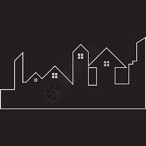 现代城市线建筑物标志图标模板 vecto保险插图贷款销售投资住房艺术建造标识住宅图片