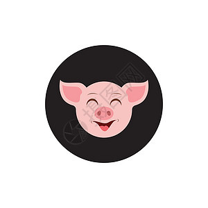 猪头矢量图标标志图像产品鼻子艺术小猪动物猪肉插图网络家畜食物背景图片
