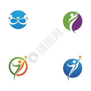 有趣和快乐的人标志标志插图 vecto公司商业运动网络身份推广徽章身体创造力健康图片