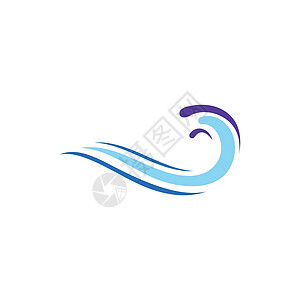海浪标志海洋风暴浪潮波浪河 vecto颜料曲线盐水漩涡冲浪卡通片流动波纹蓝色水彩图片