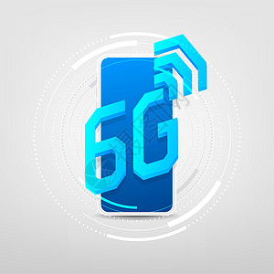 6G 网络无线与智能手机概念上的高速连接 新第六代互联网图片