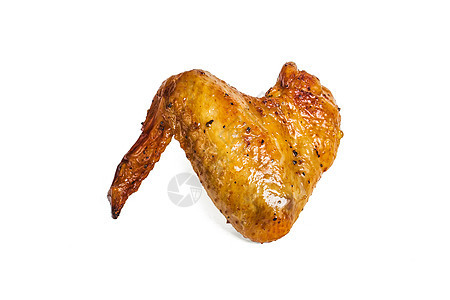 烤鸡翅食物棕色油炸午餐家禽餐厅营养翅膀白色盘子图片