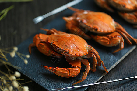 蒸螃蟹石头甲壳类食物粤菜蟹膏特产餐厅动物食谱大排档图片