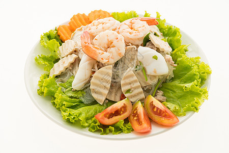 海食香辣面条沙拉 有泰国风格图片