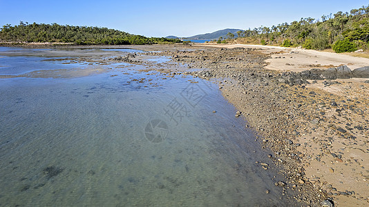 低潮下落基海岸湿地海底图片