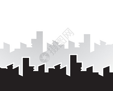 城市天际线矢量图标它制作图案黑色景观摩天大楼建筑公寓财产插图市中心商业建筑物图片