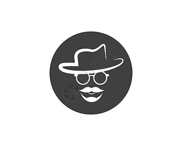 牛仔帽符号矢量 ico乡村黑色男人皮革徽章表演白色衣服胡子国家图片