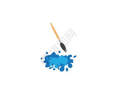画笔符号它制作图案绘画艺术染色蓝色画家工作彩虹插图液体油画图片