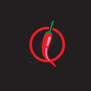 红热天然辣椒图标矢量它制作图案烹饪香料食谱红色阴影蔬菜胡椒工作室插图国家图片