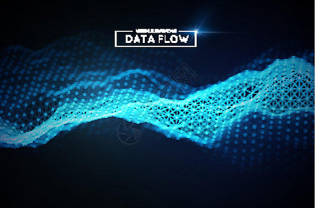 计算机数据流背景 矢量 EPS 10 大数据网络技术浪潮商业科学安全代码开发商互联网蓝色组织线条流动图片