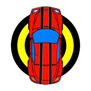 红色运动车玩具引擎卡通片汽车绘画运输机器竞赛奢华发动机图片