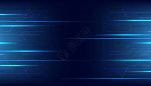 抽象技术水平运动风格概念 在深蓝色背景的数字技术连接图片