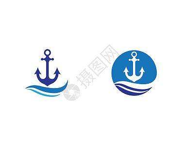 锚点矢量 ico古董航海金属黑色插图安全海洋海军蓝色标识图片