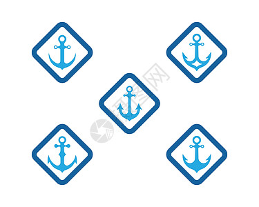 锚点矢量 ico古董蓝色安全海军海洋航海黑色插图标识金属图片