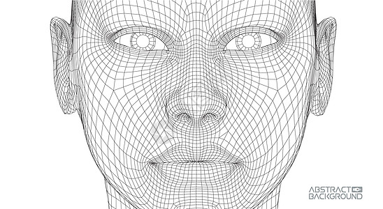 Ai 数字大脑 人工智能概念 机器人数字计算机解释中的人头 头概念电子人网格生物学习人士多边形化身商务数据头脑图片