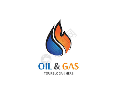 天然气和石油图标 vecto气体公司火焰插图活力液体烧伤创造力黑色水滴图片